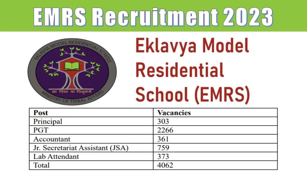 EMRS PGT Teacher Recruitment 2023