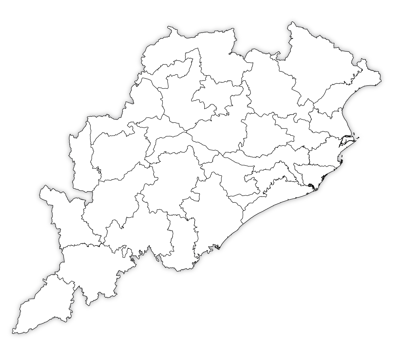 Full HD Odisha Map blank-map