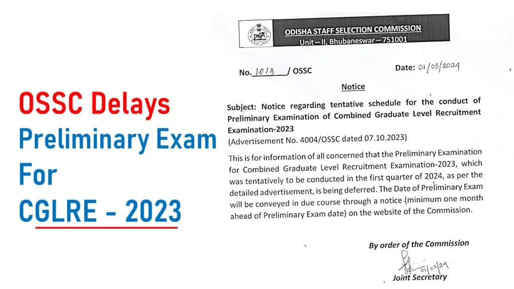 OSSC Delays Preliminary Examination For CGLRE-2023