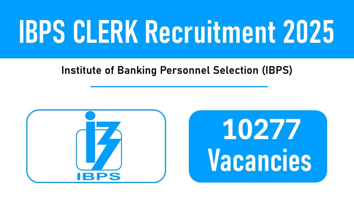 IBPS Clerk 2025 Notification Out for 10277 Posts 1 ibps clerk 2025
